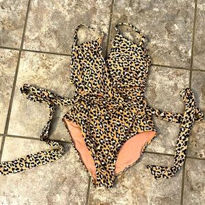 One piece wrap around swimsuit